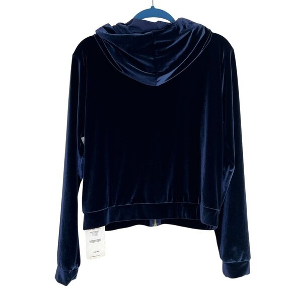 Fabletics Donna Velour Zip-Up Hoodie – Navy Blue – Size Large NWT - Picture 2 of 9